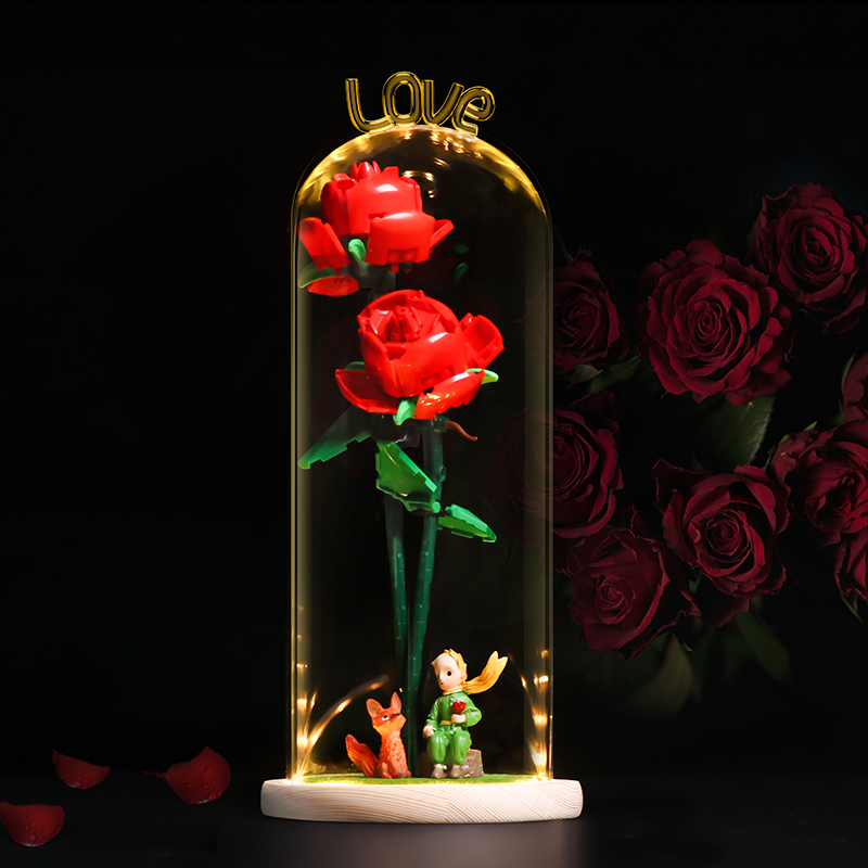 玫瑰花玻璃罩(图1)
